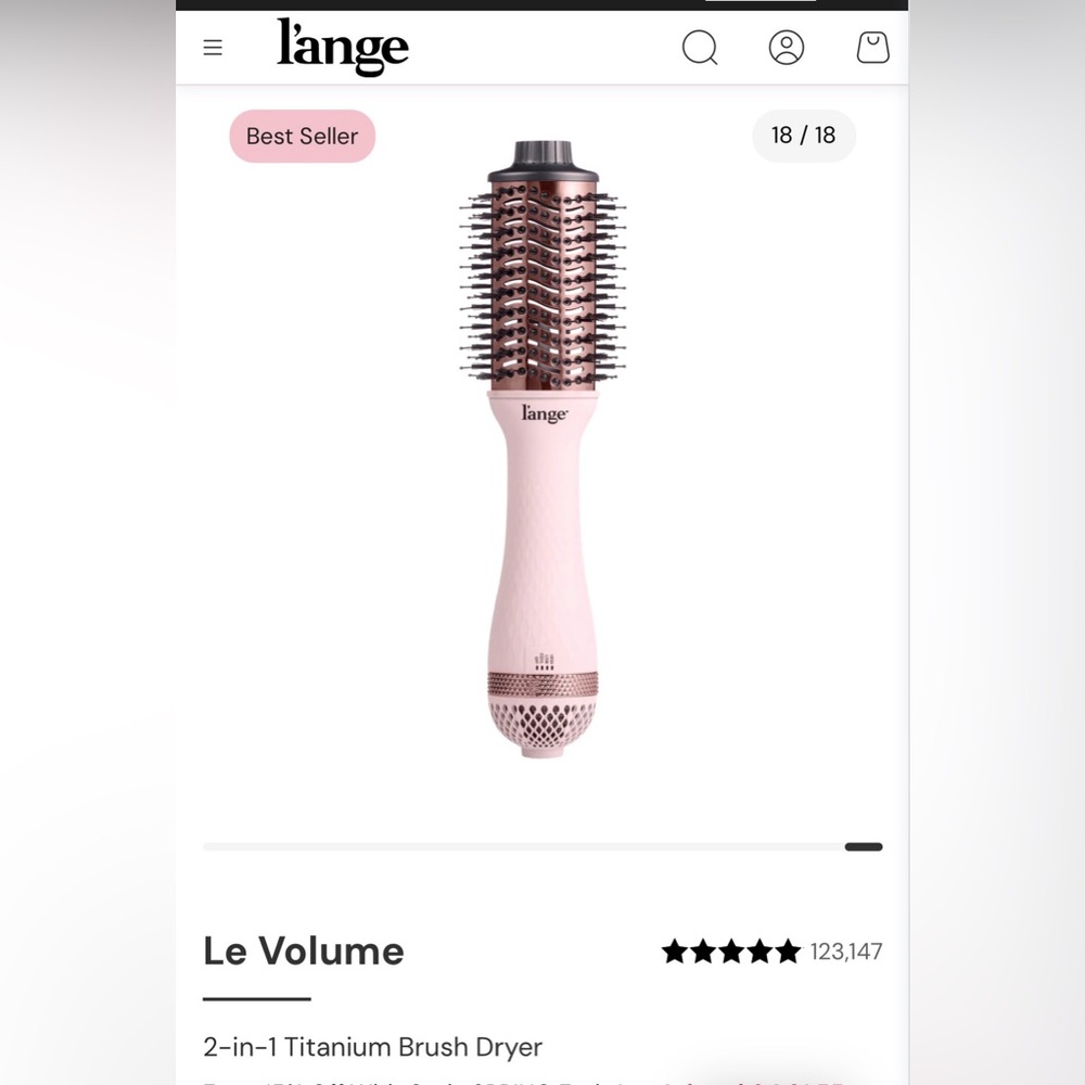 Lange  Le Volume Hair Styling Brush 60 mm with hair towel and clips - Picture 5 of 8